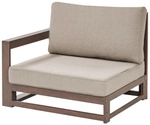 GARTENSOFA 3-Sitzer zertifiziertes Holz dunkelbraun modular Auflagen taupe...