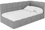 EINZELBETT Jugendbett mit Bettkasten Links, mit Matratze - LIVY 100x200 Grau