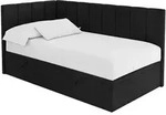 EINZELBETT Jugendbett mit Bettkasten Rechts, ohne Matratze - LOVY 90x200 Schwarz