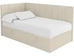 EINZELBETT Jugendbett mit Bettkasten Rechts, mit Matratze - LOVY 100x200 Beige