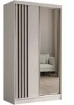 SCHWEBET&Uuml;RENSCHRANK Nela II 120/216/61 kaschmir+schwarz mit Schubladen