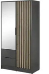 DREHT&Uuml;RENSCHRANK NELIANA 105/200/51 cm 2-t&uuml;rig mit Spiegel Graphitfarben