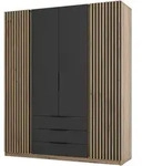 DREHT&Uuml;RENSCHRANK CAGLIARI 200/239/61,9cm 4-t&uuml;rig Goldfarben