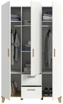 Dreht&uuml;renschrank STELLA Wei&szlig;, Eiche Artisan