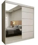 SCHWEBET&Uuml;RENSCHRANK MIRELLA 200/216/61 cm 2-t&uuml;rig mit Spiegel Wei&szlig;