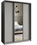 SCHWEBET&Uuml;RENSCHRANK TAVI 150/205/60 cm 3-t&uuml;rig mit Spiegel Graphitfarben