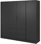DREHT&Uuml;RENSCHRANK CATERINA 206/200/51 cm 4-t&uuml;rig Schwarz