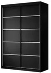 KLEIDERSCHRANK CAMARO PLUS 150 cm Schiebet&uuml;renschrank Schwarz