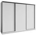 SCHWEBET&Uuml;RENSCHRANK NISSE 250/205/60 cm 3-t&uuml;rig mit Schubladen Wei&szlig;