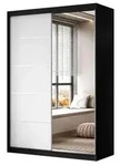 KLEIDERSCHRANK CAMARO II PLUS 150 cm mit Spiegel Schiebet&uuml;renschrank Schwarz /...