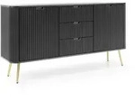 SIDEBOARD ZENZERO 168/87/39 cm mit 3 Schubladen 2 T&uuml;ren Schwarz