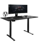 SCHREIBTISCH SPACE GAMING h&ouml;henverstellbar mit Metallbeinen schwarz/schwarz