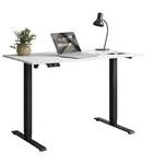 SCHREIBTISCH SPACE h&ouml;henverstellbar mit Metallbeinen schwarz/wei&szlig;
