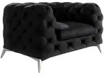 CHESTERFIELD-SESSEL Laura Schwarz Samt