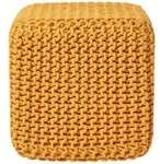 STRICK-POUF senfgelb, Sitzw&uuml;rfel 35/35/35 cm