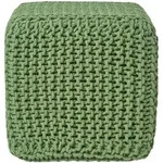 STRICK-POUF tannengr&uuml;n, Sitzw&uuml;rfel 35/35/35 cm
