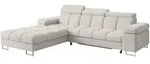 ECKSOFA mit Schlaffunktion Ottomane Links COMA L 271x203x79 Hellgrau Tissu