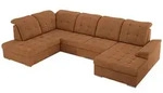 WOHNLANDSCHAFT MADRITO U - Orange Struktur - Links