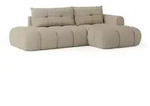 ECKSOFA FLUMA R-S Beige Boucle-Stoff mit Schlaffunktion
