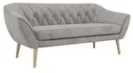 3-SITZER-SOFA PIRS - Hellgrau Velvet - Holzbeine