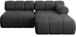 ECKSOFA modulares Sofa Razon-L1 - 190x160x70 cm Schwarz Velours