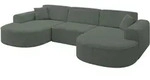 WOHNLANDSCHAFT MARI-U1 - 303x171x79 cm Gr&uuml;n Tissu