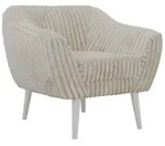 SESSEL PIRS - Beige Cord - Wei&szlig;e Beine