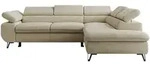 ECKSOFA PABLO L Beige Schenille glatt - Rechts Seite mit Visco Topper
