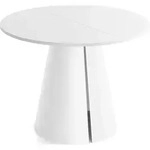ESSTISCH Lamio runder ausziehbarer, Wei&szlig; 100-180/100/76 cm