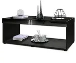COUCHTISCH Pure Tischplatte und Blenden in Schwarz Hochglanz