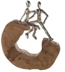 Skulptur Silberfarben/Hellbraun