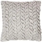 SAMTKISSEN Grace grau 45/45 cm plissiert in Flechtoptik
