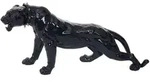DEKO FIGUR PANTHER MIT HALSBAND Hochglanz Schwarz