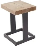 SITZHOCKER TANNE MASSIV Braun, Schwarz