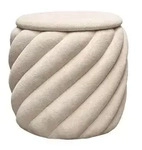 POUF NOEL gepolstert mit Stauraum beige