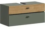 Waschbeckenunterschrank Aqua Gr&uuml;n/Eichefarben