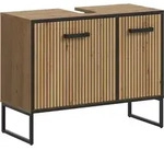 Waschbeckenunterschrank Bagno Eiche Artisan/Schwarz