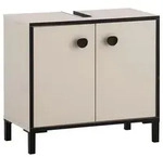 Waschbeckenunterschrank Edda Creme/Beige/Schwarz