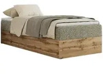 BOXBETT WOOD ZERO 90/200 - Grau Struktur - H4 - Topper Visco