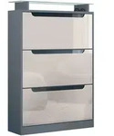 SCHUHSCHRANK Space Sandgrau Hochglanz