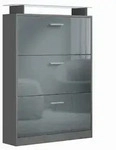 SCHUHSCHRANK Lavia Front in Grau Hochglanz