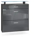SCHUHSCHRANK Malea Fronten in Grau Hochglanz