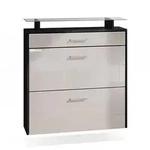 SCHUHSCHRANK Malea Front in Sandgrau Hochglanz