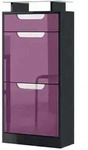 SCHUHSCHRANK Fiesta Brombeer Hochglanz / Wei&szlig; Hochglanz