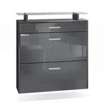 SCHUHSCHRANK Malea Fronten in Grau Hochglanz