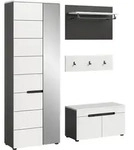 Garderobe CANU 3-teilig Grau, Wei&szlig;
