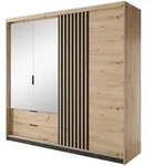 DREHT&Uuml;RENSCHRANK TALLINO 220/210,4/60 cm 3-t&uuml;rig mit Spiegel Eiche Artisan
