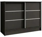 KOMMODE Mirela mit 2 Schiebet&uuml;ren 100 cm, Schwarz