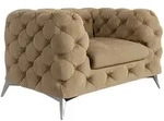 CHESTERFIELD-SESSEL Laura Beige Samt