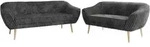 SITZGARNITUR PIRS 3+2 - Grau Cord - Holzbeine
